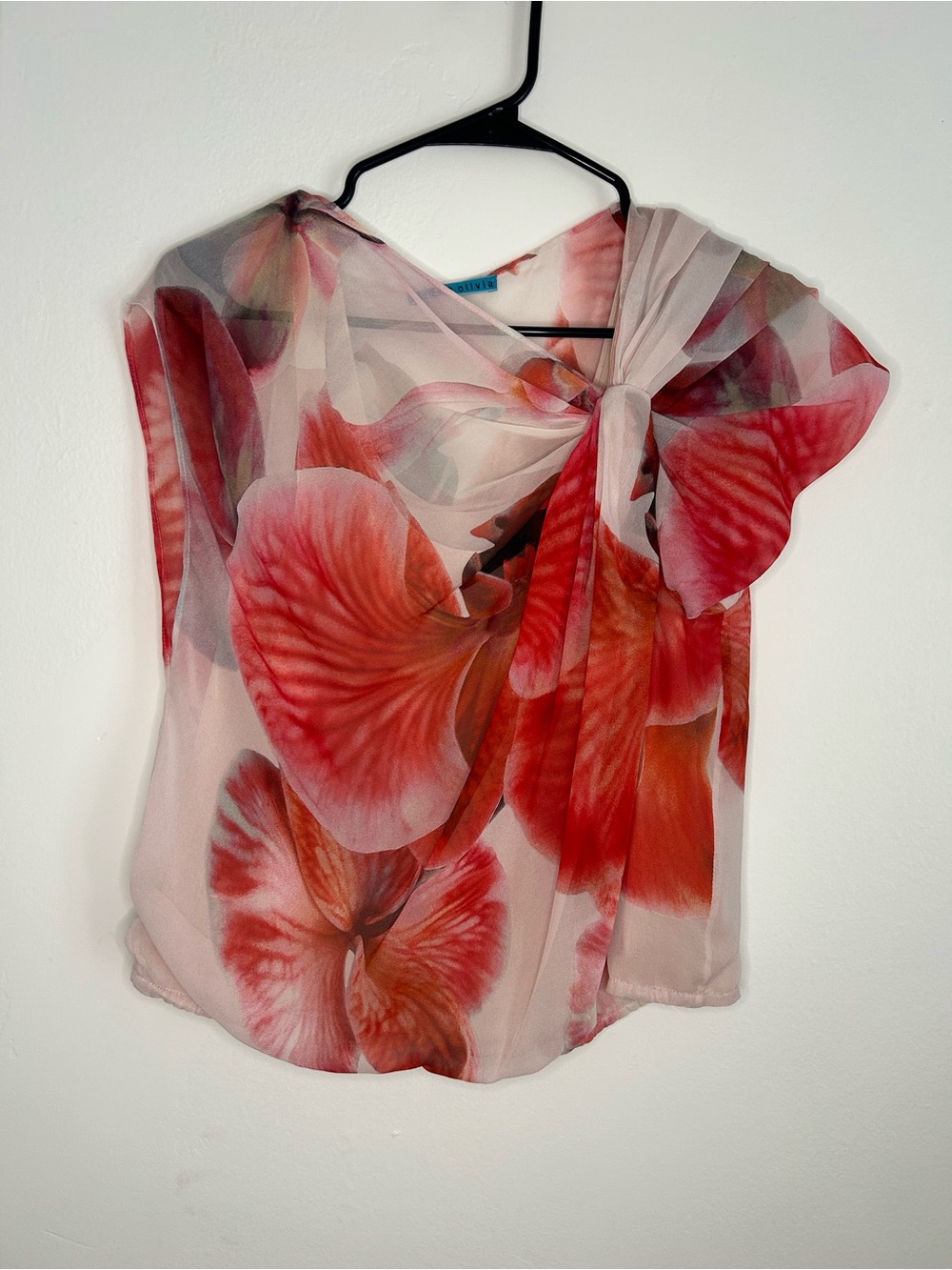Alice and Olivia Sheer Floral Blouse - orchids